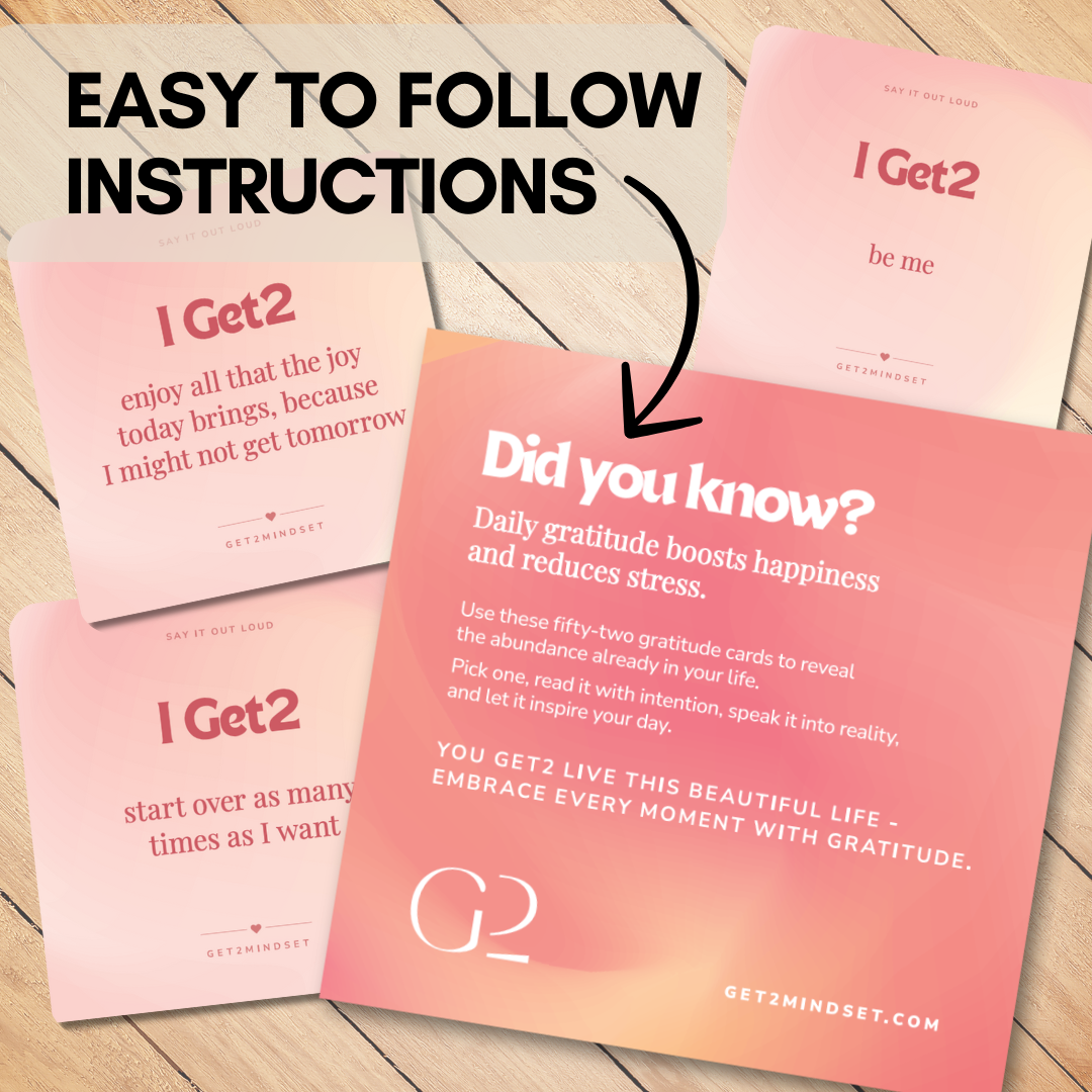 Get2Mindset Gratitude Cards for Daily Mindset Reset