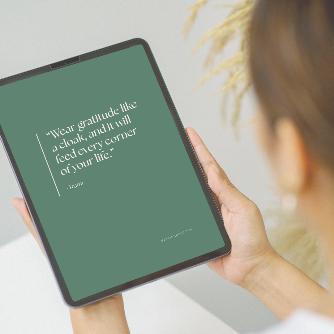 Get2Mindset 30-Day Gratitude Journal for Daily Reflection and Mindset Reset
